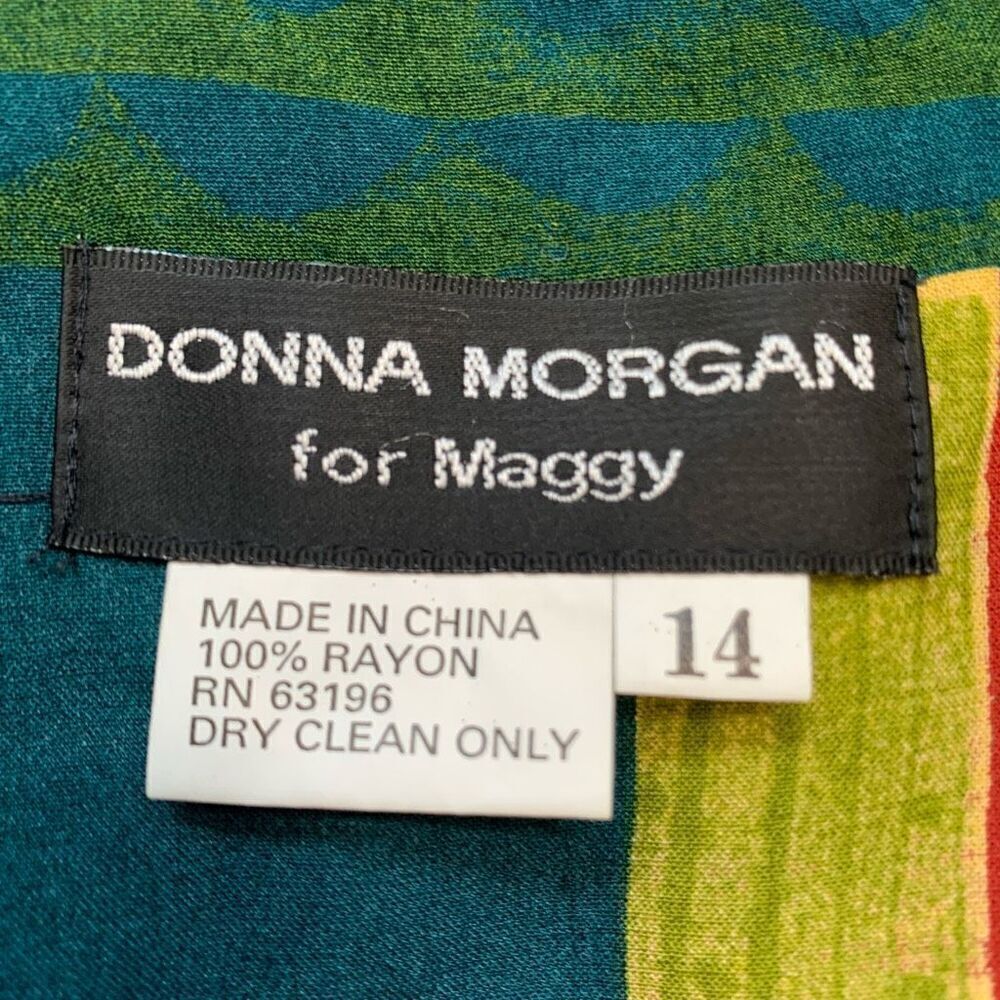 Vintage Donna Morgan Mini Dress Sleeveless Drop Waist Floral Tropical Print - Picture 8 of 10